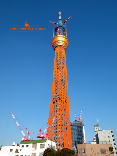 建設中のスカイツリーの柱 今日のオレンジ(204): サカガミ 建設中のスカイツリーの柱 今日のオレンジ(204): サカガミ