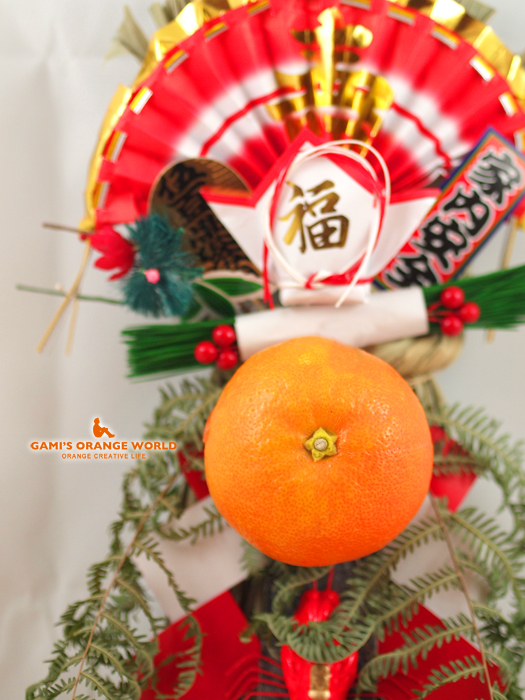正月飾りのみかん 今日のオレンジ （0476）: サカガミタカオの
